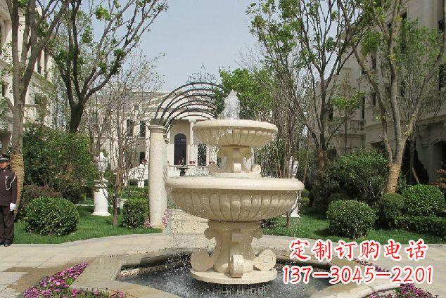 河源公园景观大理石喷泉石雕 (4)