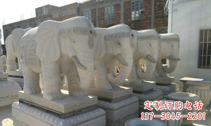 河源缅甸大理石缅甸大象雕塑