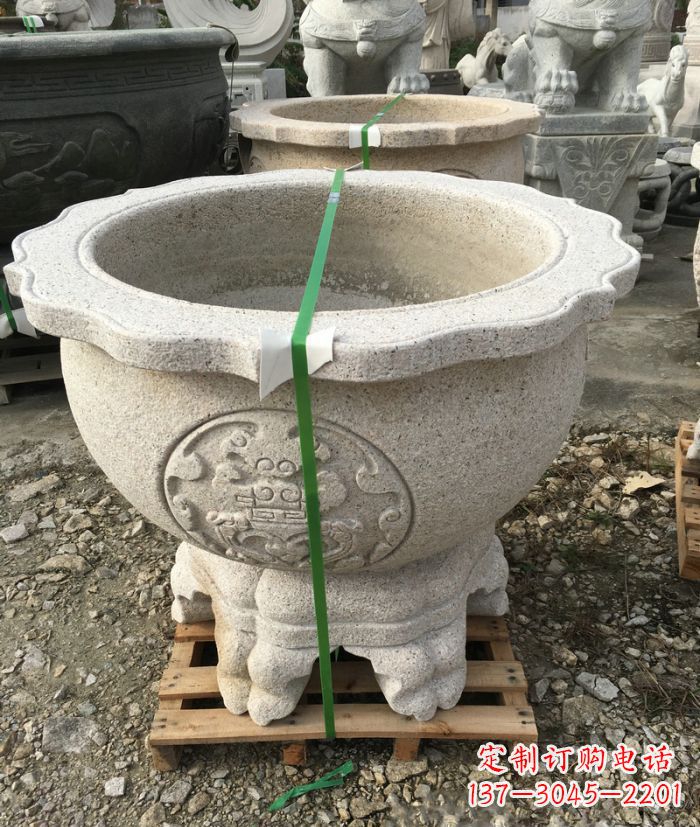 河源高品质大理石水缸雕塑