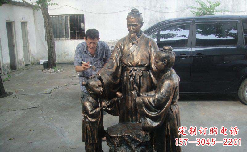 河源精美铜雕—中领雕塑孔融让梨景观雕塑定制