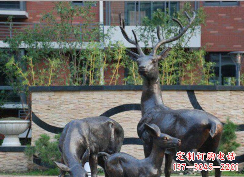河源古雅优雅的梅花鹿铜雕