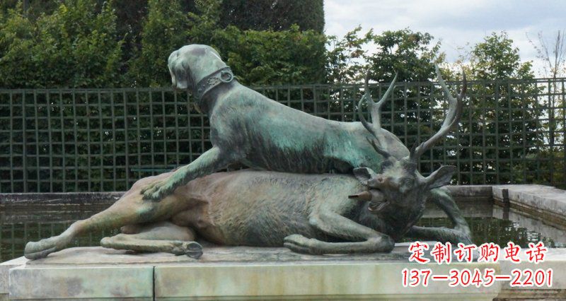 河源高质量铜梅花鹿动物雕塑