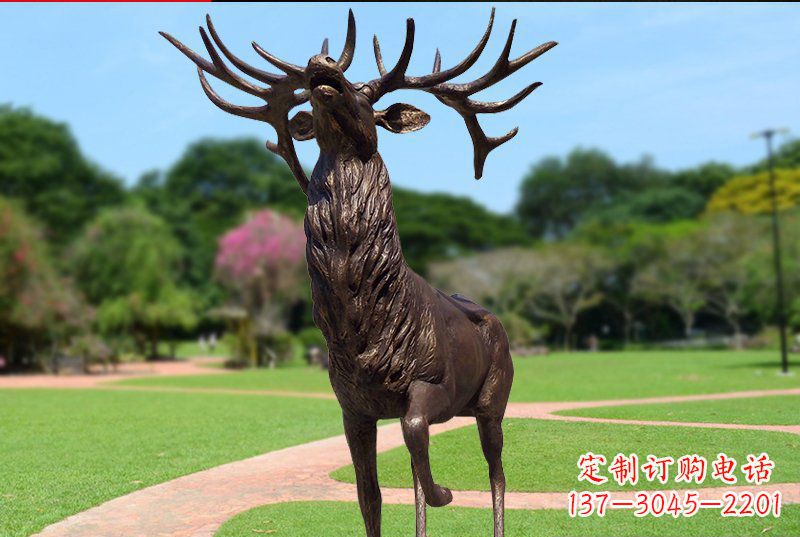 河源梅花鹿铜雕制作
