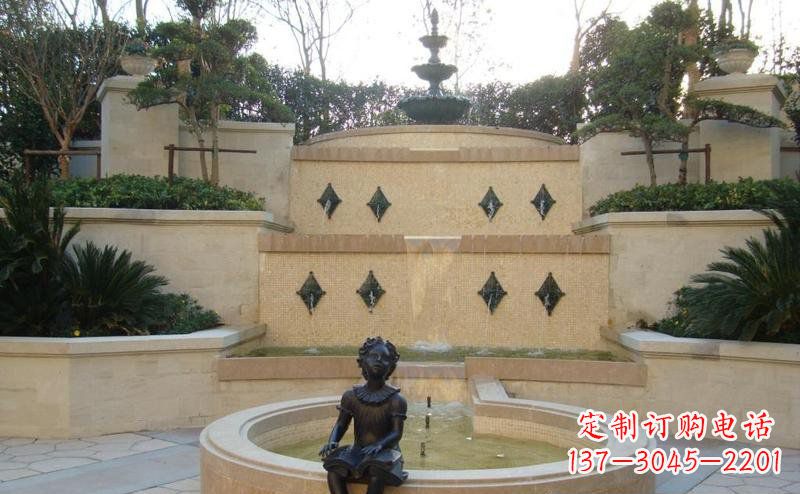 河源西方风尚小女孩铜雕