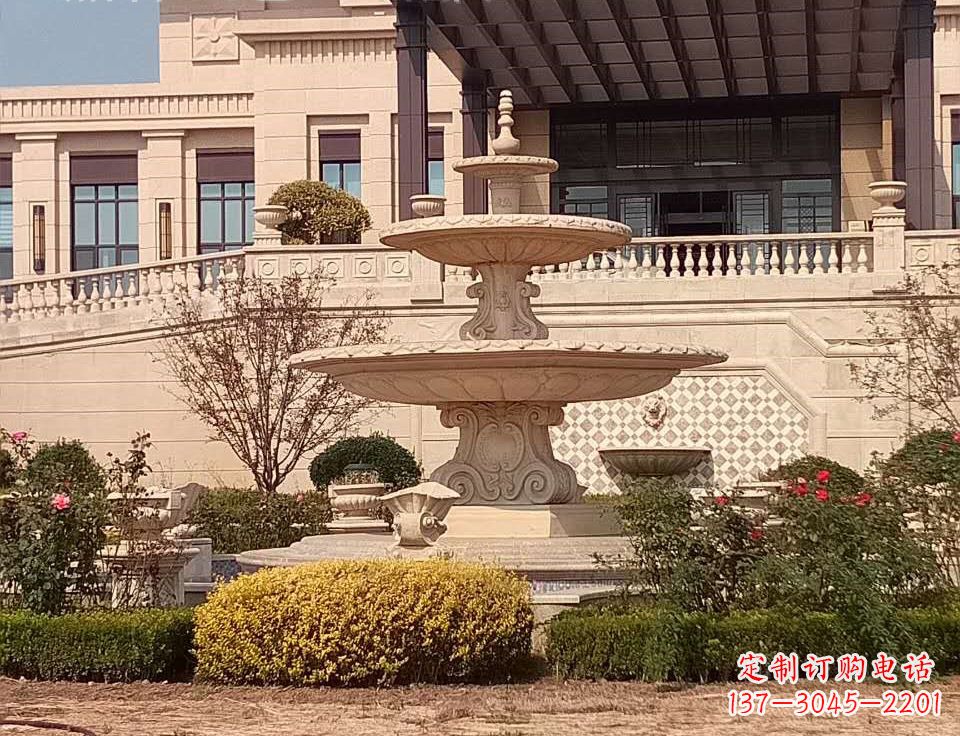河源中领雕塑定制精美喷泉鱼石雕