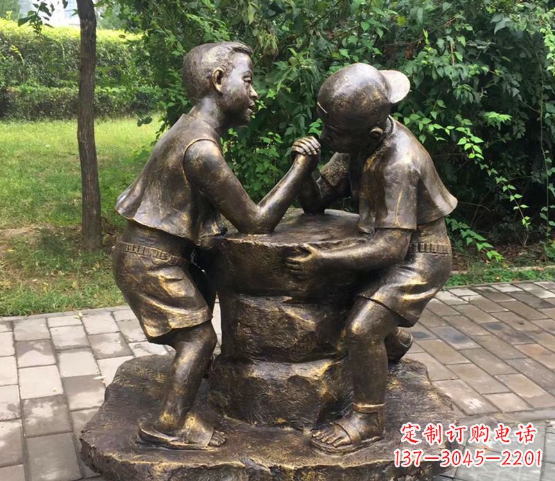 河源童心盎然儿童铜雕