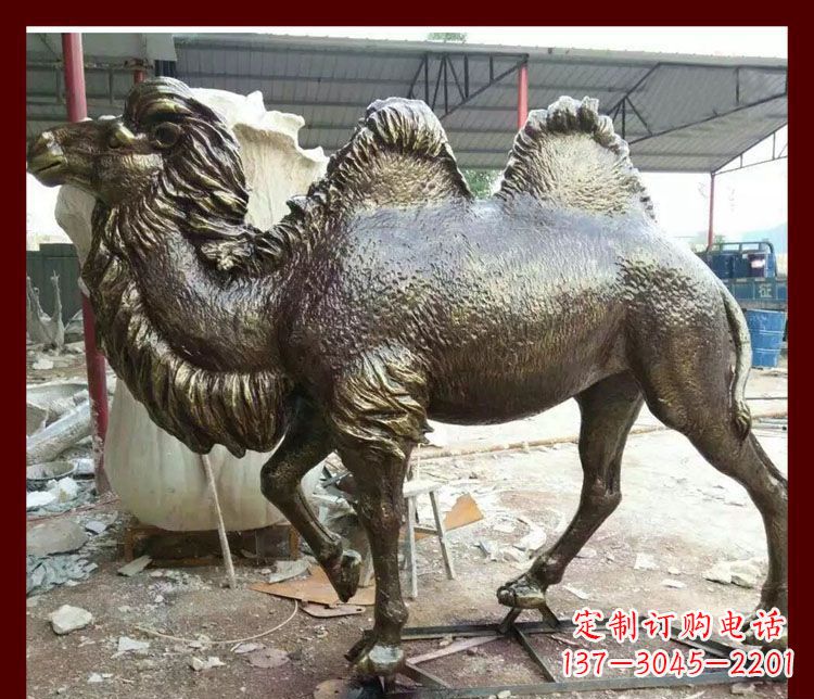 河源双峰骆驼铜雕塑,精美绝伦