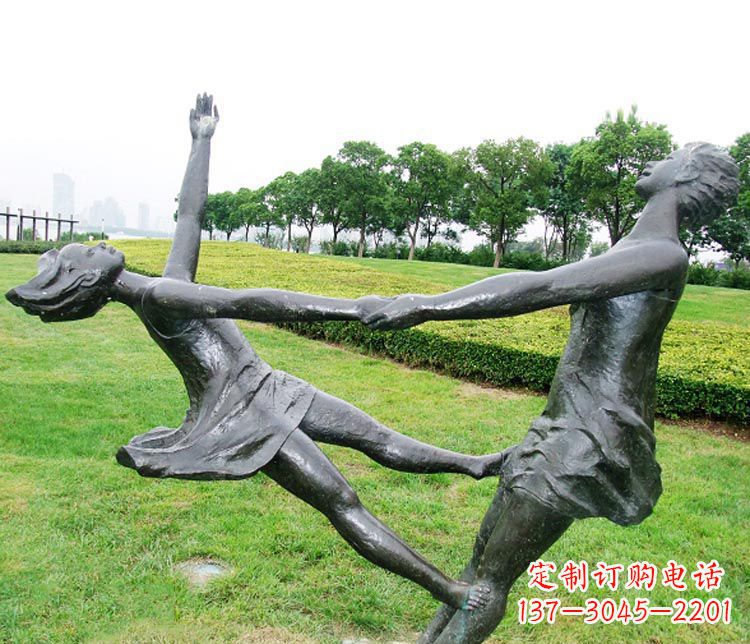河源中领雕塑定制风姿绰约的女孩铜雕