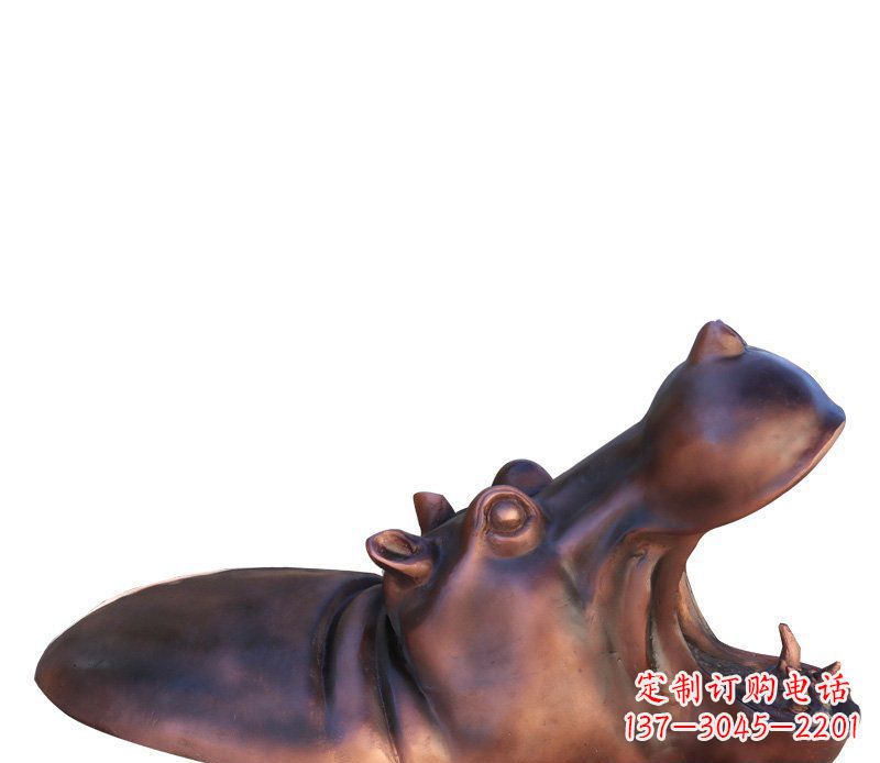 河源产品名称铜质河马雕塑