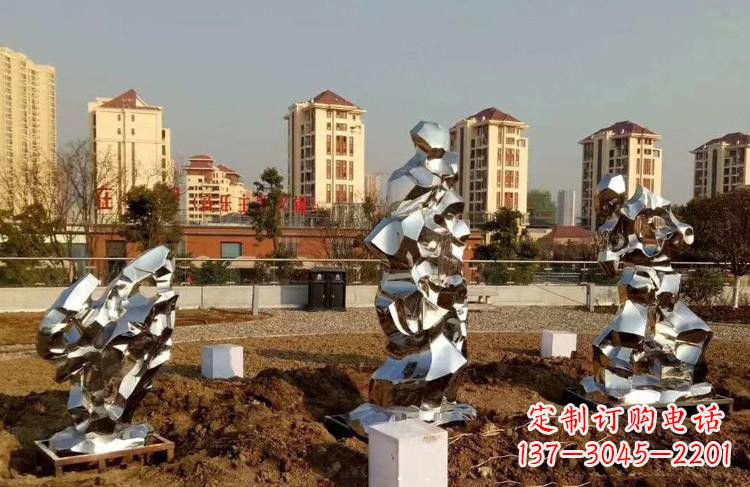 河源定制公园小区不锈钢太湖石雕塑