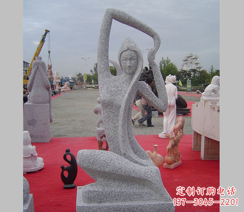 河源中领雕塑定制精美瑜伽美女雕塑