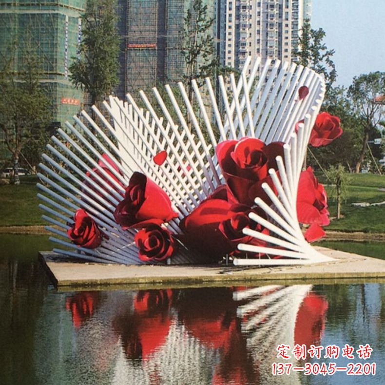 河源玫瑰之美,不锈钢艺术雕塑