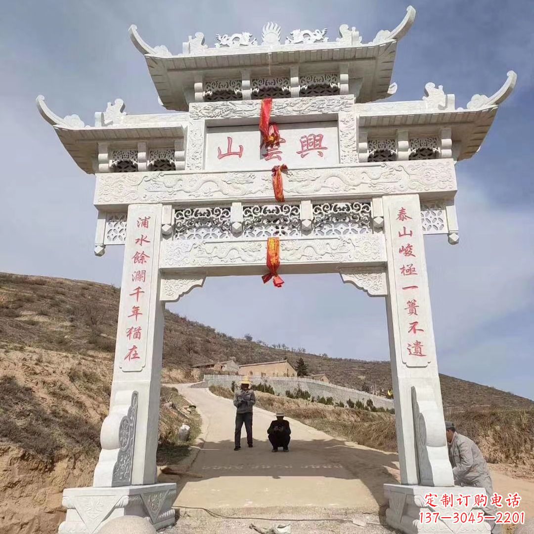河源传统玉石牌楼雕塑
