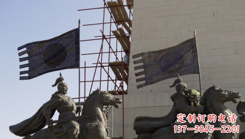 河源古代将军景区铜雕