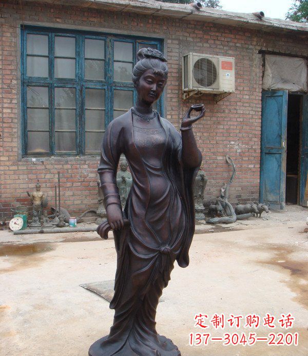 河源古代美女公园人物铜雕