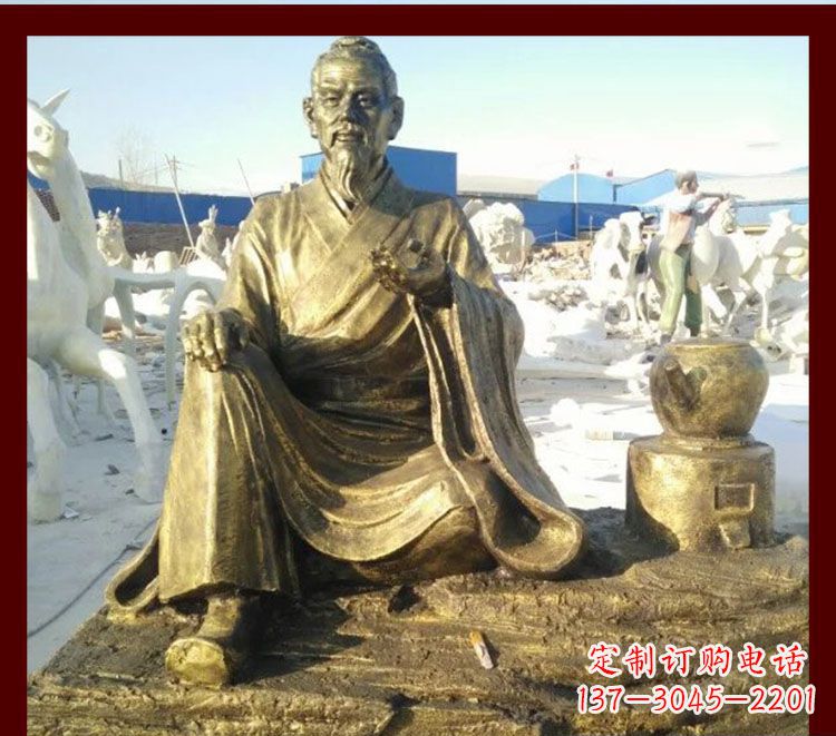河源张仲景雕塑——杰出古代名人熬中药的传奇