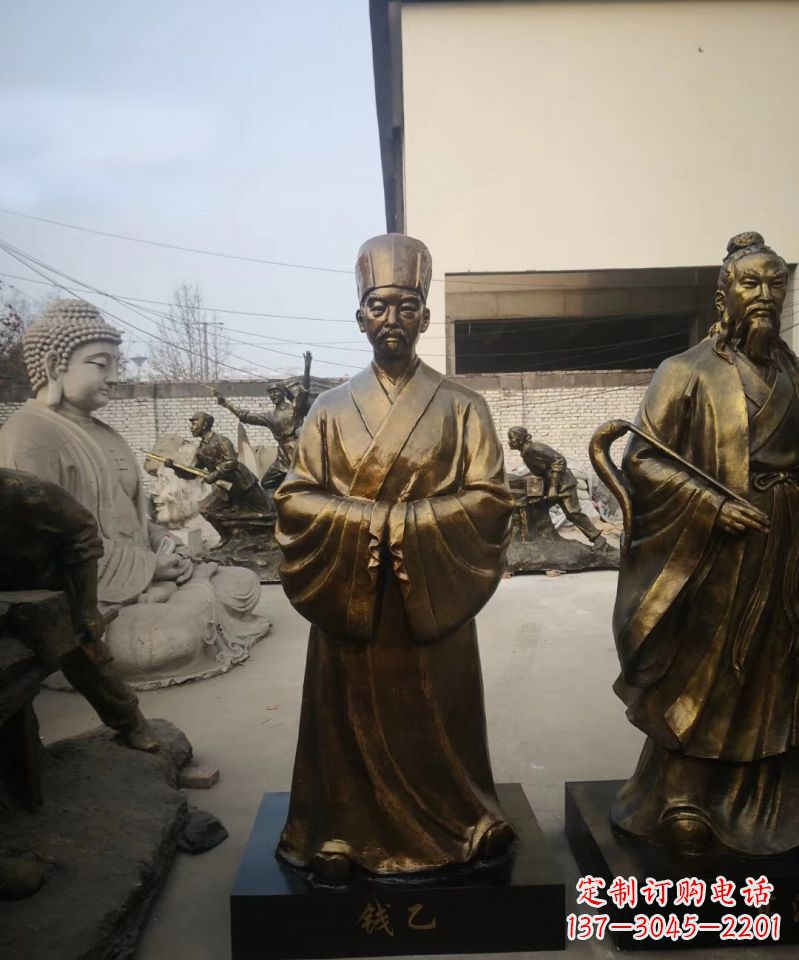 河源古代名人精美铜雕