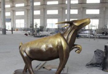 河源铜制华丽小牛动物雕塑