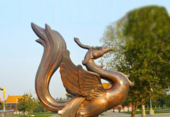 河源纯铜铸造的四灵之朱雀雕塑