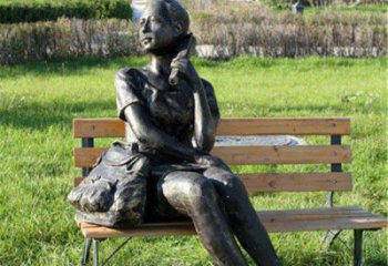 河源人物座椅雕塑——少女望远