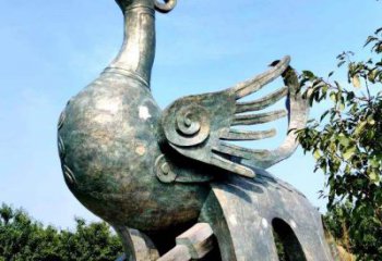 河源公园园林朱雀铜雕景观雕塑