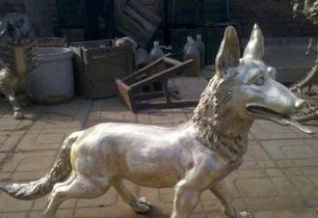 河源铸铜小狗动物雕塑
