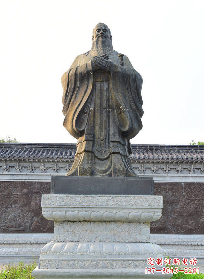 河源中领雕塑-孔子铜雕