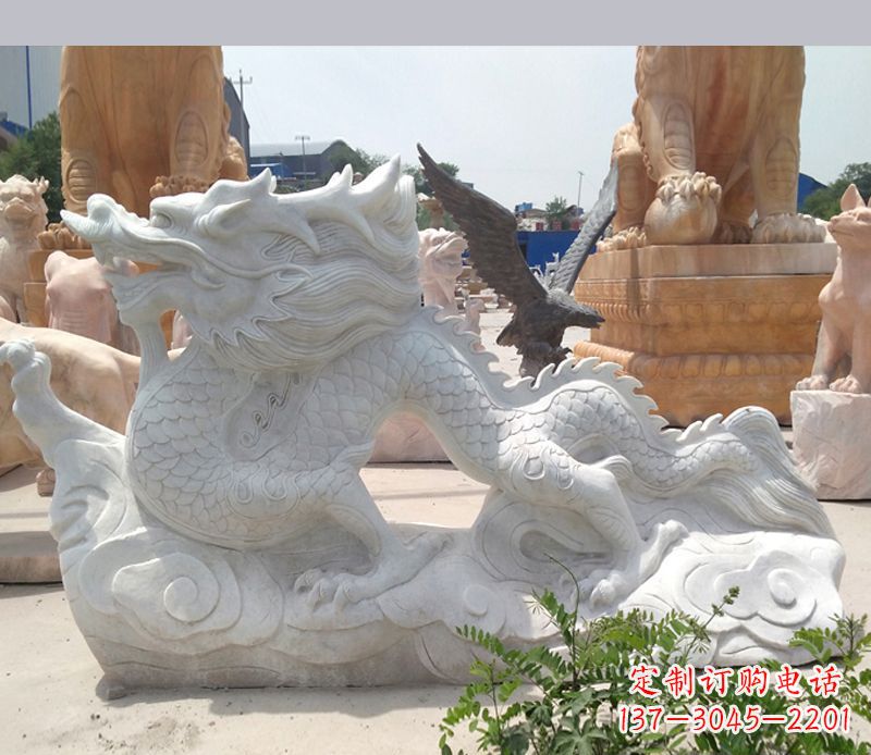 河源古代镇宅动物龙石雕
