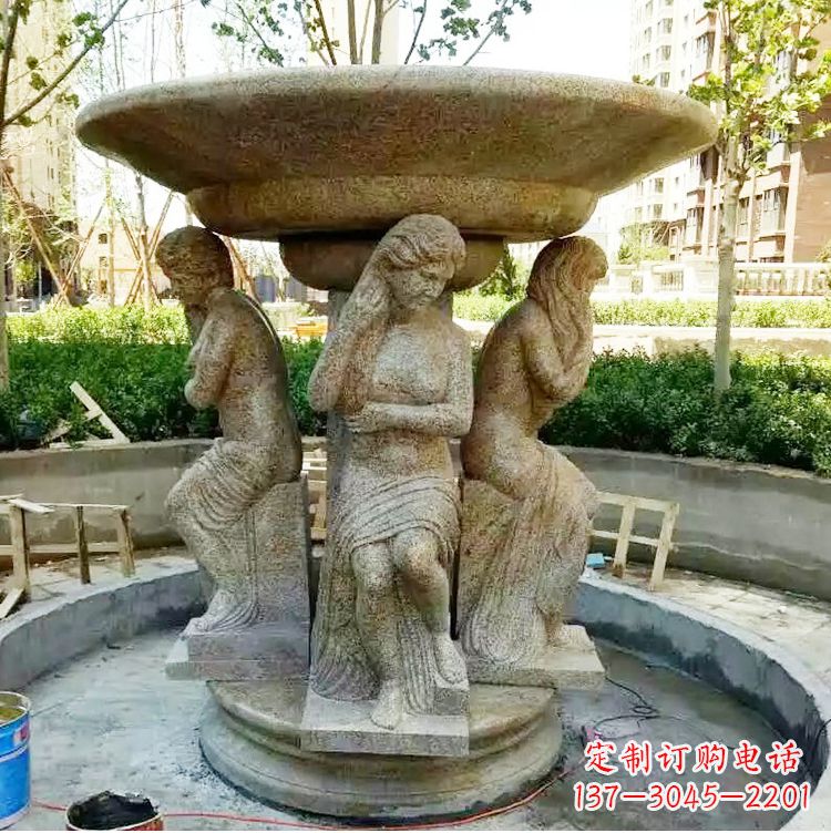 河源古典石雕喷泉精美雕塑