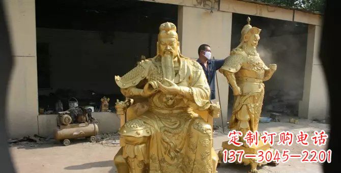 河源关帝武财神铜雕