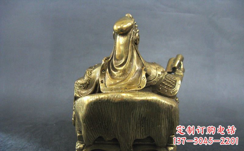 河源关公读春秋武财神铜雕