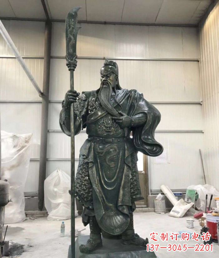 河源正宗唐朝关公铜雕艺术品