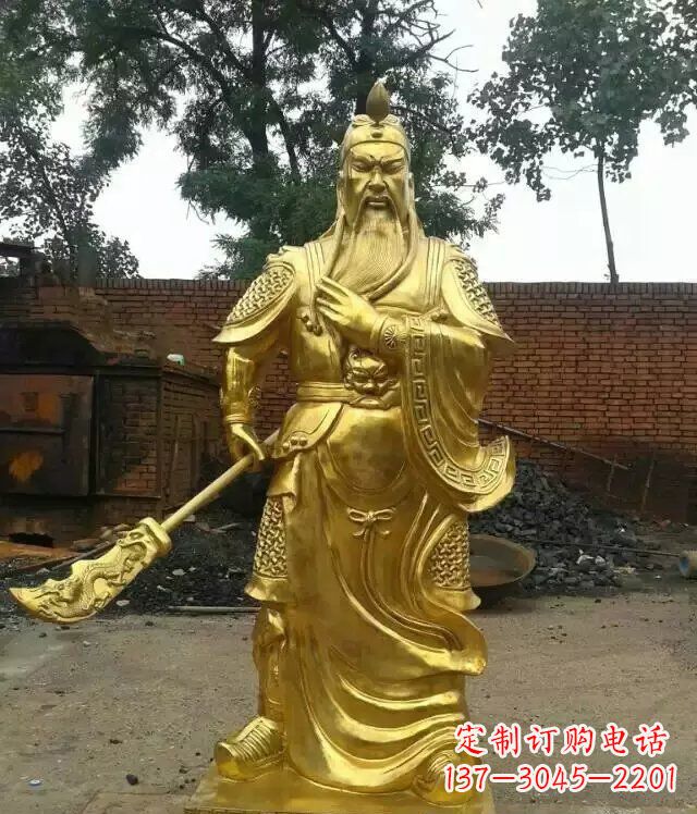 河源关公提刀武财神铜雕 (5)