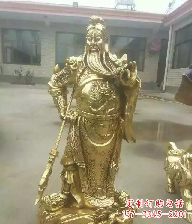 河源关公提刀武财神铜雕 (3)
