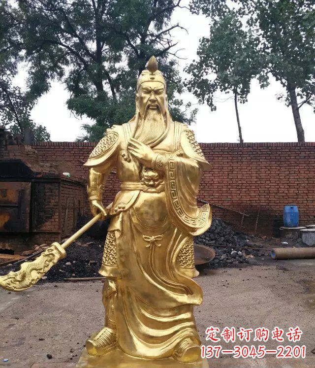 河源关公提刀武财神铜雕 (4)