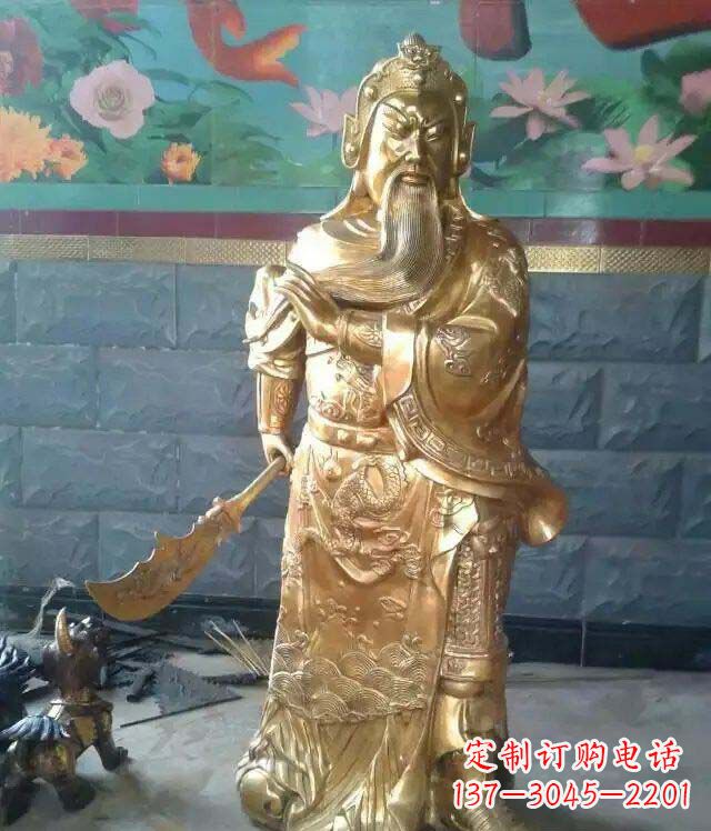 河源精美铜雕关公雕塑