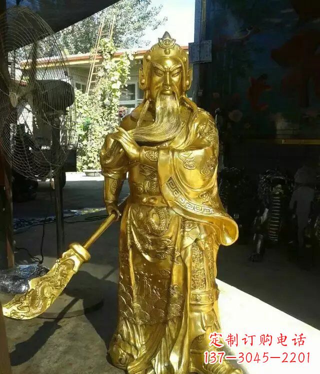 河源关公提刀武财神铜雕