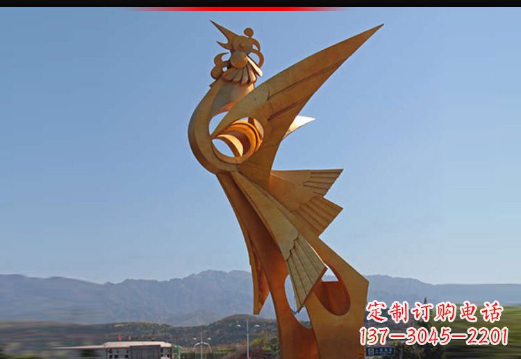 河源中领雕塑凤凰抽象雕塑11英寸