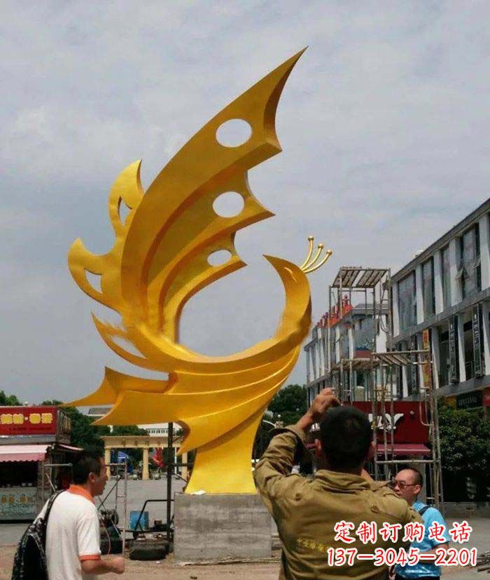 河源精致大气的不锈钢抽象凤凰雕塑