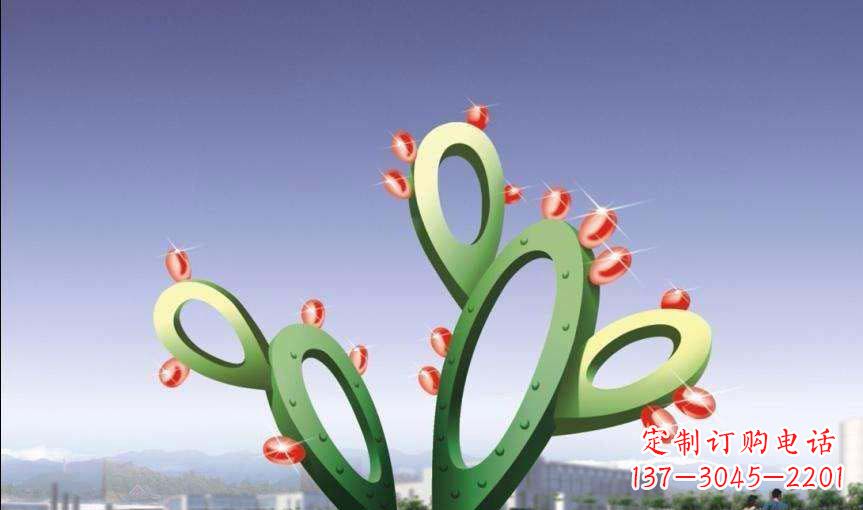 河源大型不锈钢仙人掌雕塑