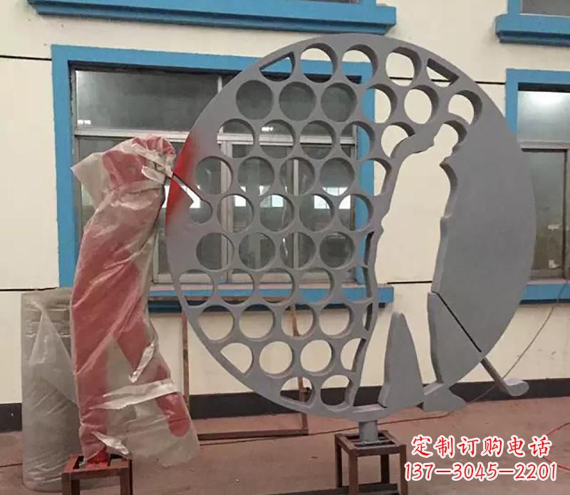 河源精致现代风格不锈钢高尔夫雕塑