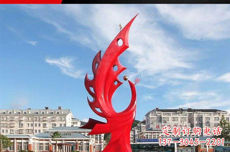 河源广场不锈钢凤凰摆件雕塑1