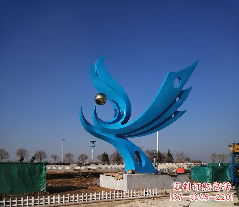 河源广场不锈钢凤凰雕塑