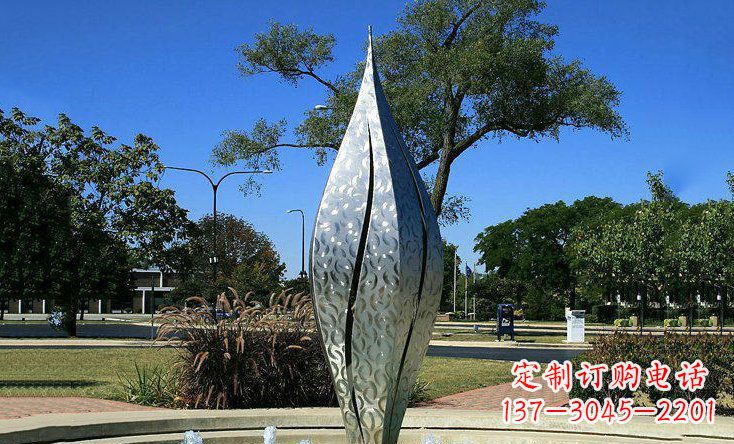河源锦绣花骨朵不锈钢喷泉雕塑