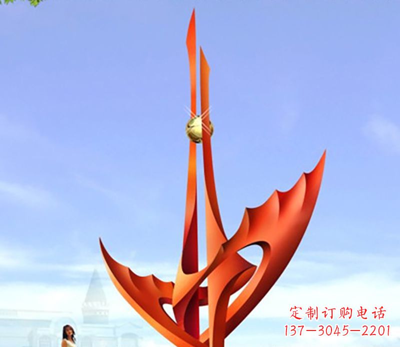 河源广场不锈钢火炬抽象雕塑