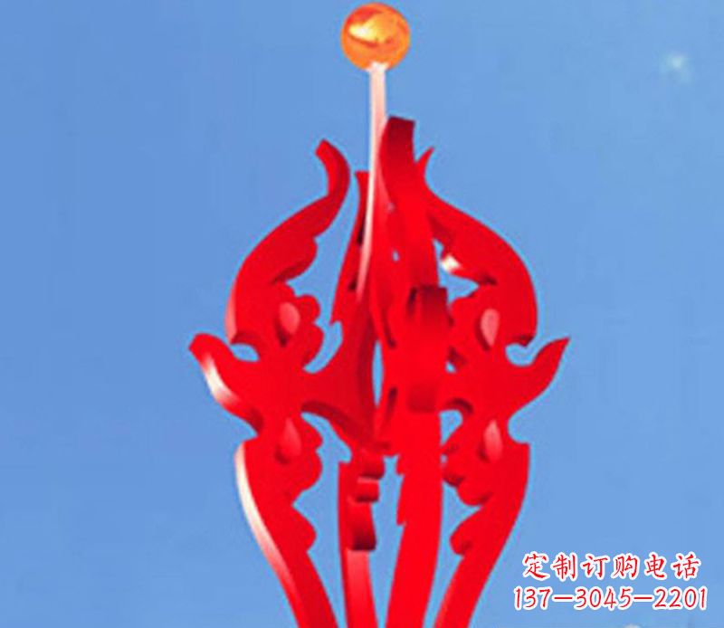 河源中领雕塑出品:不锈钢火苗抽象雕塑