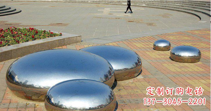 河源镜面不锈钢水滴雕塑