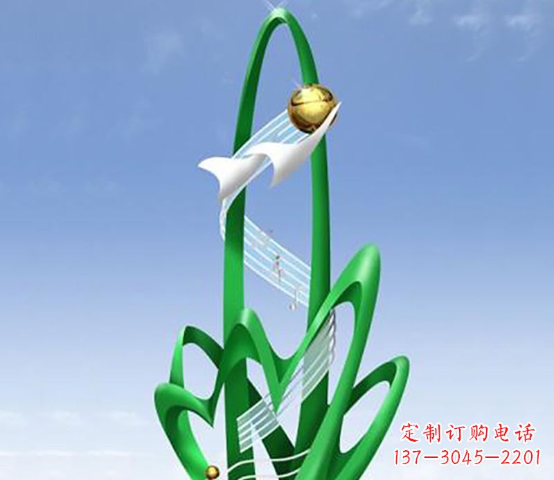 河源广场不锈钢树叶景观雕塑