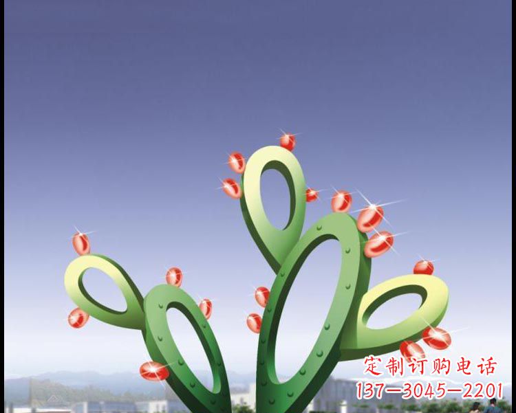 河源视觉焕发的不锈钢仙人掌景观雕塑