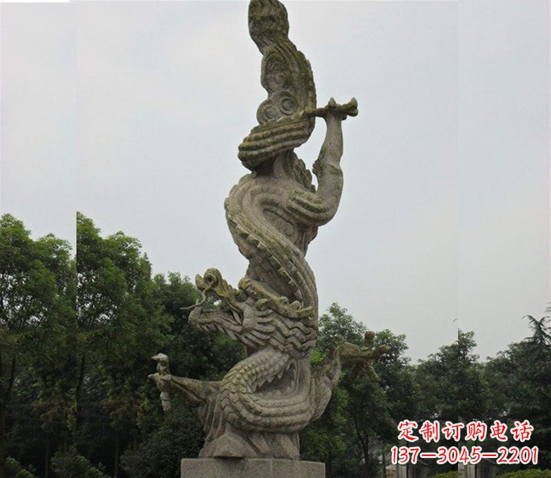 河源中领雕塑|古典美感的大理石龙雕塑